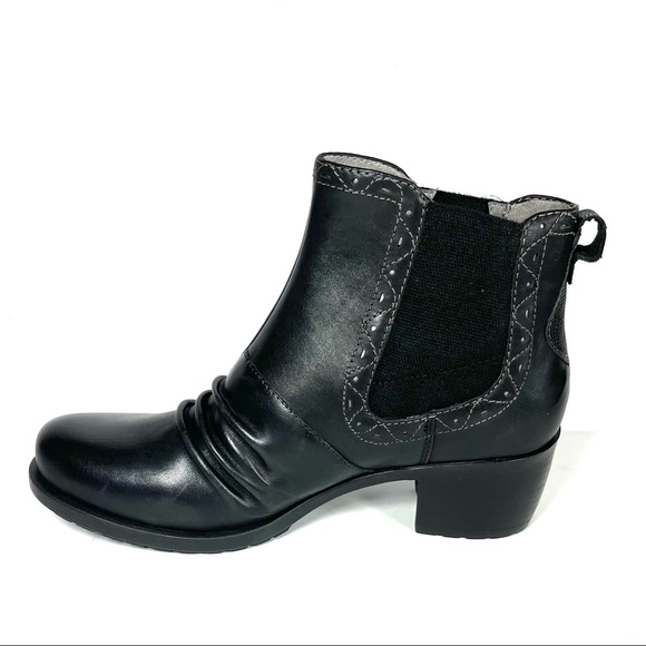 Earth Denali Aspect Ankle Boots Black Leather - Picture 2 of 12